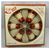 Vtg Santaï¿½s World Shiny Brite style ornaments