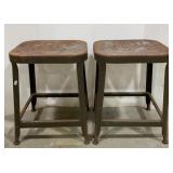 (2) Metal Shop Stools