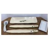 Style Eyes Glazed Red Clay Cheese & Cracker Trays