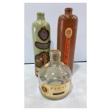 Vtg Clay Liquor & Rum Bottles