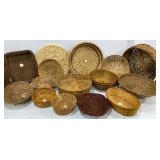 Large Lot of Basket Trays & Bowls