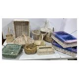 Large box of White Wicker Baskets