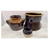Brown Drip Crocks & Bowls