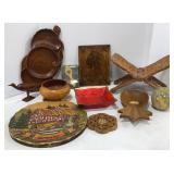 Rose Wood Book Holder & Other wood decor pieces