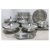 Vtg B&W and Other Hammered Aluminum Serving
