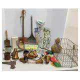 Folding Wire Basket & metal decor