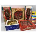 Vtg Christmas Candle Lamps, Lights & Bell Cluster