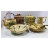 Vtg Japanese biscuit jars, Creamer, Tea Pot