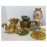 Gold Painted Planters & Buddhas