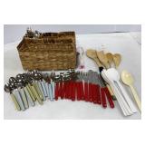 Plastic Handled Flatware, wooden spoons