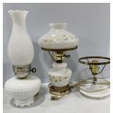 Vtg Milk Glass Lamps
