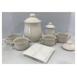Heavy Porcelain Canisters & Mugs