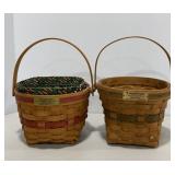 Longaberger Jingle Bell & Poinsettia Baskets