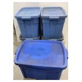 (5) Rubbermaid Roughneck Totes with Lids