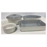 White & Grey Stoneware Bakeware