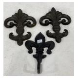 Cast Metal Fluer de Lis Decor