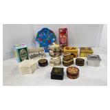 Metal, Porcelain & Wooden Trinket Boxes