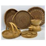 Large Basket Trays & Wooden Bowls