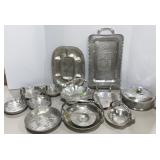 Vtg Hammered Aluminum Serving Pieces