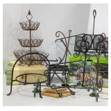 Wrought Iron Basket Holders, Ornament holder