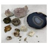 Amethyst, Olivine Turquoise & Polished Geode