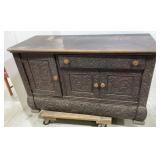 Antique Carved Oak Wood Buffet
