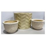 Porcelain planters 11x9 & 7x5