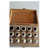 Set of Lathe Collets (15) in Wooden Box