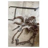 Antique Chain, Horseshoe and Railroad Spike