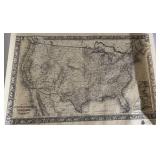 Antique Map of US Territories and Canada