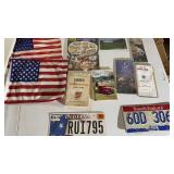 License Plates, Road Maps and Flags