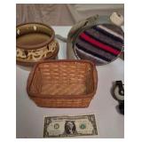Vintage Canteen, Compass, Pottery & Basket