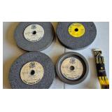 Four Grinding Wheels & Three Wire Brushes