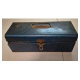 Vintage Metal Tool Box, with Tools