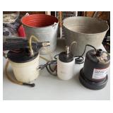 Galvanized Buckets and Submersible Pump
