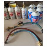 Auto A/C Refrigerant Gauge & Refrigerant