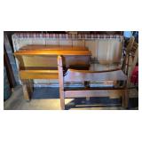 Twin Bunk Beds with Ladder Solid Maple