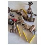 9 Vintage Brass Shut-off Valves