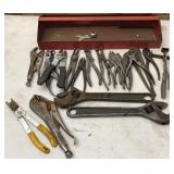 Tool Box Tray of Miscellaneous Pliers