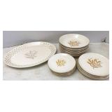 Golden Wheat Pattern Dishes