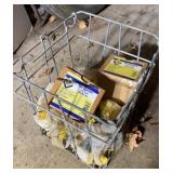 Metal Crate of Tile Spacers & fence insulators