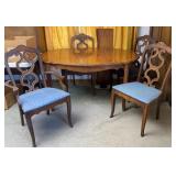 Vtg Dining Table 3-chairs & one Captains chair