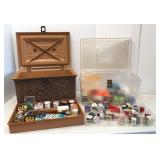 Vtg Plastic Sewing Boxes & Notions