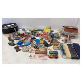 Vtg Key Chain Collection, Ink Pens & match books