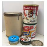 Vtg Tins & Cardboard Drum