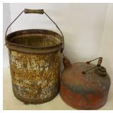 Metal Pure Lube Bucket & Gas Can