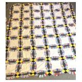 Antique Handmade Weeding Ring Quilt Topper 93x81