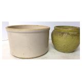Antique RRP Stoneware Crock Bowl & Planter/Jar