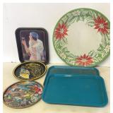 Vtg Coca Cola & Travel Metal Trays