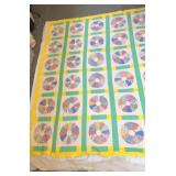 Dresden Plate Unfinished Quilt 75x92